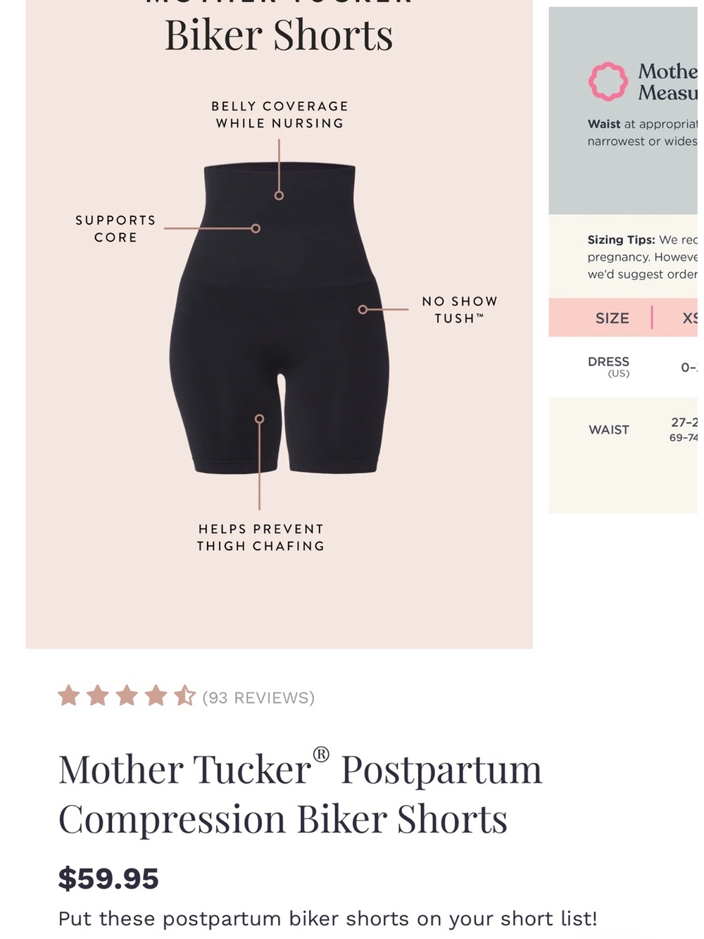 Belly Bandit Black Postpartum Compression Biker Shorts